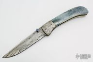 Damascus and Giraffe Bone Linerlock