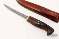 Stainless Damascus and Ironwood Fillet