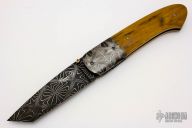 Damascus and Mammoth Ivory Linerlock