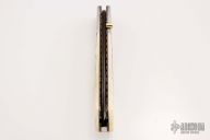 Damascus and Mammoth Ivory Linerlock - Engraved and Scrimmed