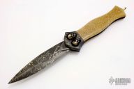 Damascus and Mammoth Ivory Linerlock Dagger