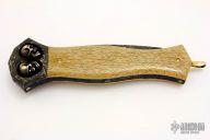 Damascus and Mammoth Ivory Linerlock Dagger