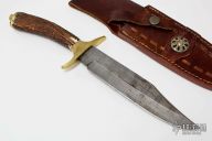 Damascus and Stag bowie