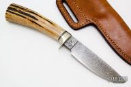 Damascus Drop Point Hunter