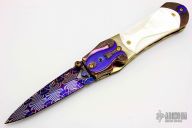 Damascus Linerlock Dagger
