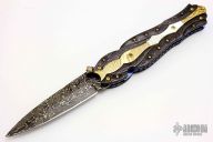 Damascus Linerlock Dagger