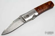 Damasteel and Amboyna Burl Linerlock