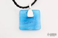 Dichroic Glass Necklace - Rose Skull