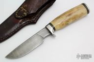 Drop Point Fixed Blade - Damascus
