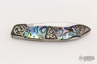 Engraved Abalone Lockback