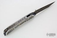 Engraved Damascus Folder - "Hell's Army"