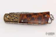 Engraved Damascus Lockback