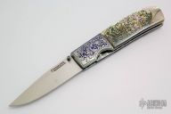 Engraved Linerlock - Titanium/Abalone