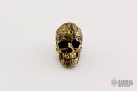 Engraved Skull Concho - Brass