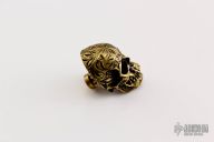 Engraved Skull Concho - Brass