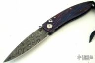 B05-Indigo - LE Indigo Damascus Button Folder (S/N #10)