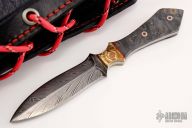 Feather Damascus Dagger and Leather Arm Sheath