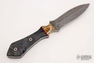 Feather Damascus Dagger and Leather Arm Sheath