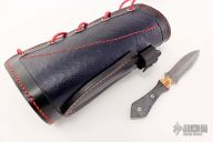 Feather Damascus Dagger and Leather Arm Sheath