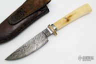 Fixed Blade - Damascus/Walrus Ivory