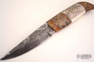 Damascus & Reindeer Antler Fixed Blade