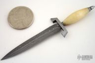 Miniature Damascus & Mammoth Ivory Dagger