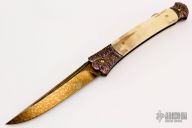 Gentleman's Lockback - Damascus and Walrus Ivory
