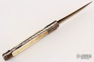 Gentleman's Lockback - Damascus and Walrus Ivory