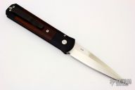 Godfather 906-C - Black Handle / Cocobolo Inlay / Satin Plain Edge