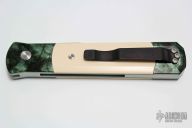 Godfather 910 E.J. - Emerald Jazz Handle / Ivory Micarta Inlays / Satin Blade