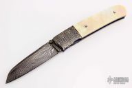 Gold Lip Pearl & Damascus Linerlock
