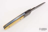 Gold Lip Pearl & Damascus Linerlock