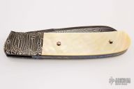 Gold Lip Pearl & Damascus Linerlock