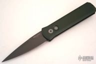 Godson 721 - Solid Dark Green Handle / Black Blade / Plain Edge