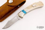 Custom Buck Lockback - Wilde Bill Cody Wolf Spirit Series