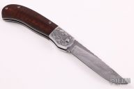 Damascus Engraved Scale Release Auto  