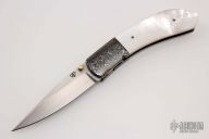 Linerlock Folder - Damascus and Pearl