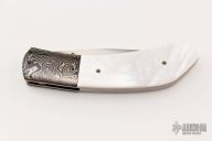 Linerlock Folder - Damascus and Pearl