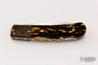 Lockback - Damascus/Stag