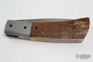 Mammoth Ivory and Damascus Linerlock