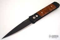 GODFATHER 907 - Black Handle w/ Maple Burl Inlays / Black Blade