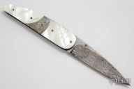 Raindrop Linerlock - Damascus & Pearl