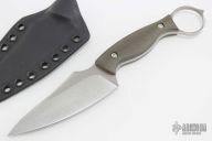 Ringed Fixed Blade - Green Linen Micarta