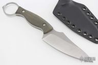 Ringed Fixed Blade - Green Linen Micarta
