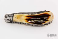 Saddle Horn Trapper - Damascus and Stag