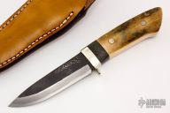 Sheath Knife - Mammoth Ivory Handle by Moriya