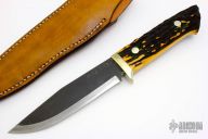 Sheath Knife - Stag Handle by Moriya