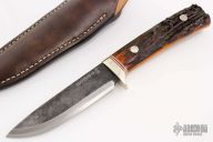 Sheath Knife - Stag Handle by Moriya
