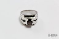 Silver and Black Sapphire Ring