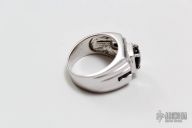 Silver and Black Sapphire Ring